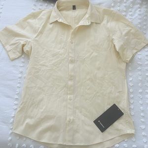 Mens Lululemon Yellow Button Down Shirt Size Large